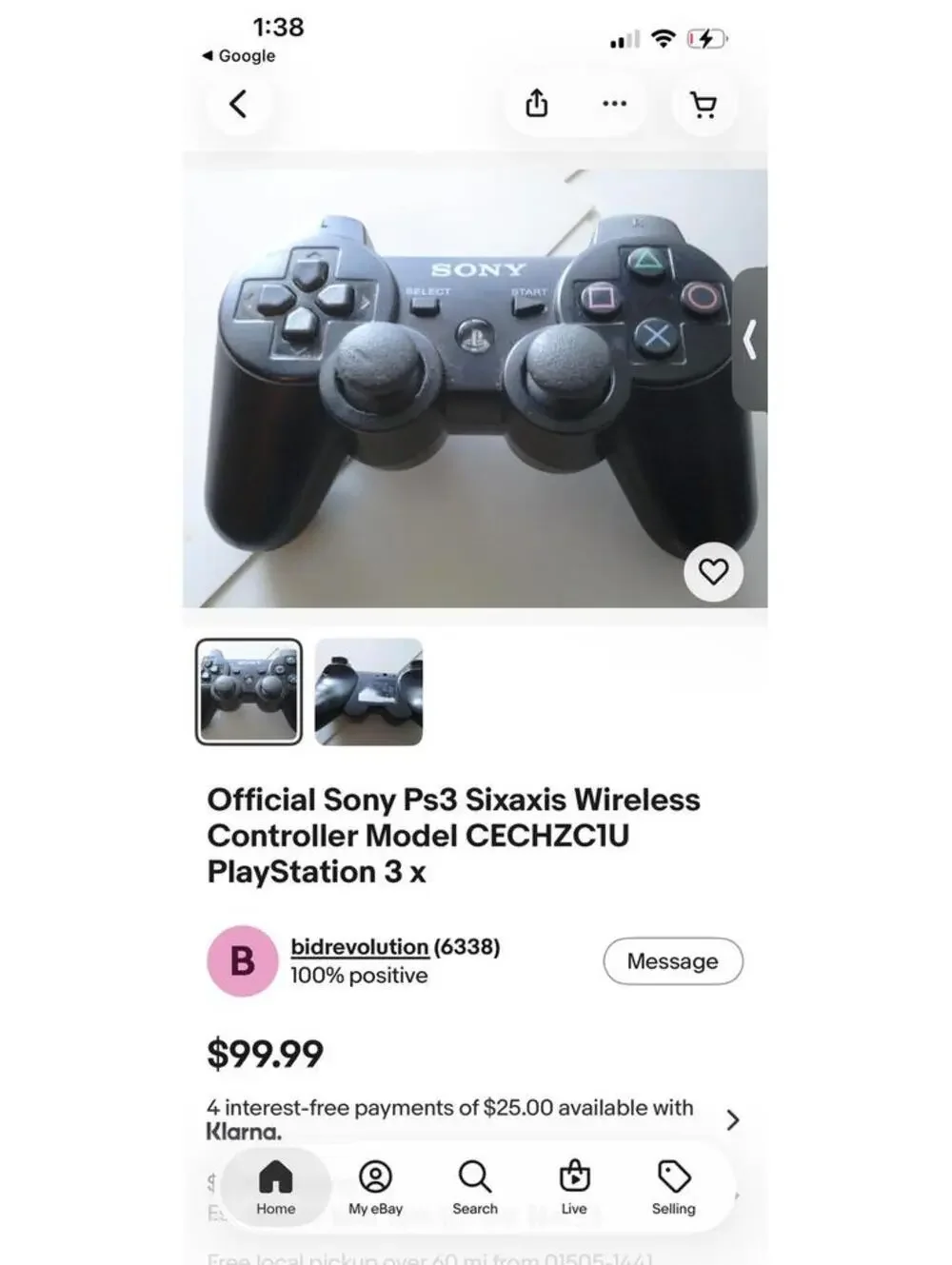 Official Sony PS3 Sixaxis Wireless Controller Model CECHZC1U PlayStation 3